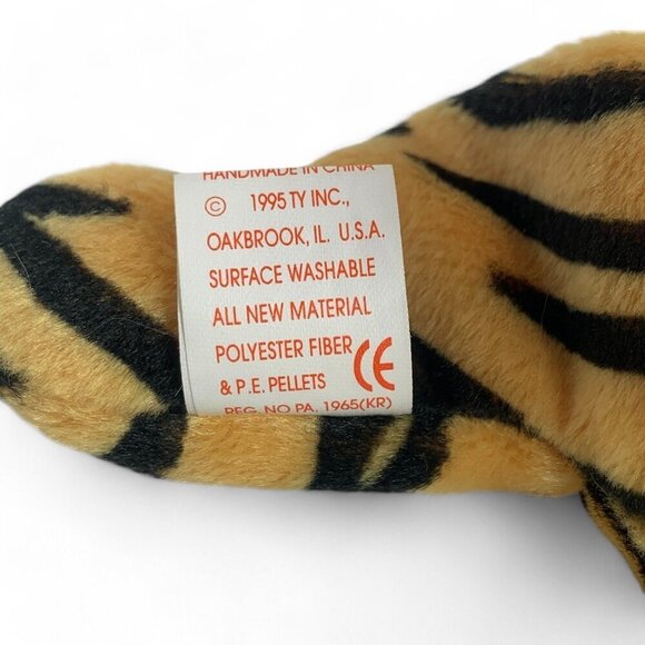 TY Beanie Babies "Stripes" The Tiger 8" Plush Toy Collectible 1995 NWT - Picture 6 of 6